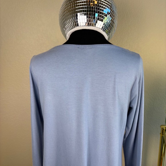 Eileen Fisher Tunic Top, Bell Sleeve, Boat Neck, Light Blue, Jersey Knit, Small - Picture 13 of 15